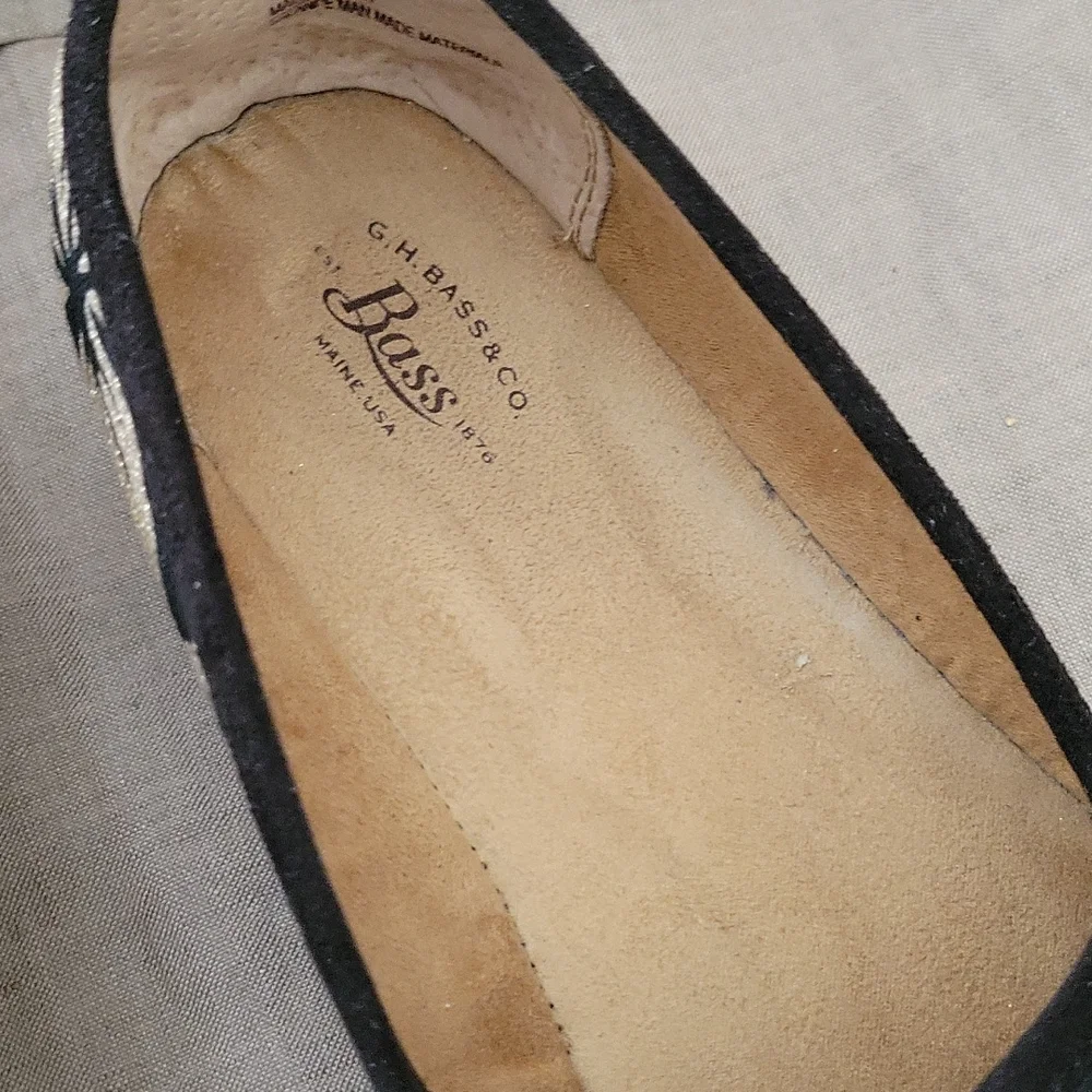 ๐ Host Pick G.H. Bass Women's Madrid Espadrille Blk/gold sparkle slip on 7. - Picture 11 of 12